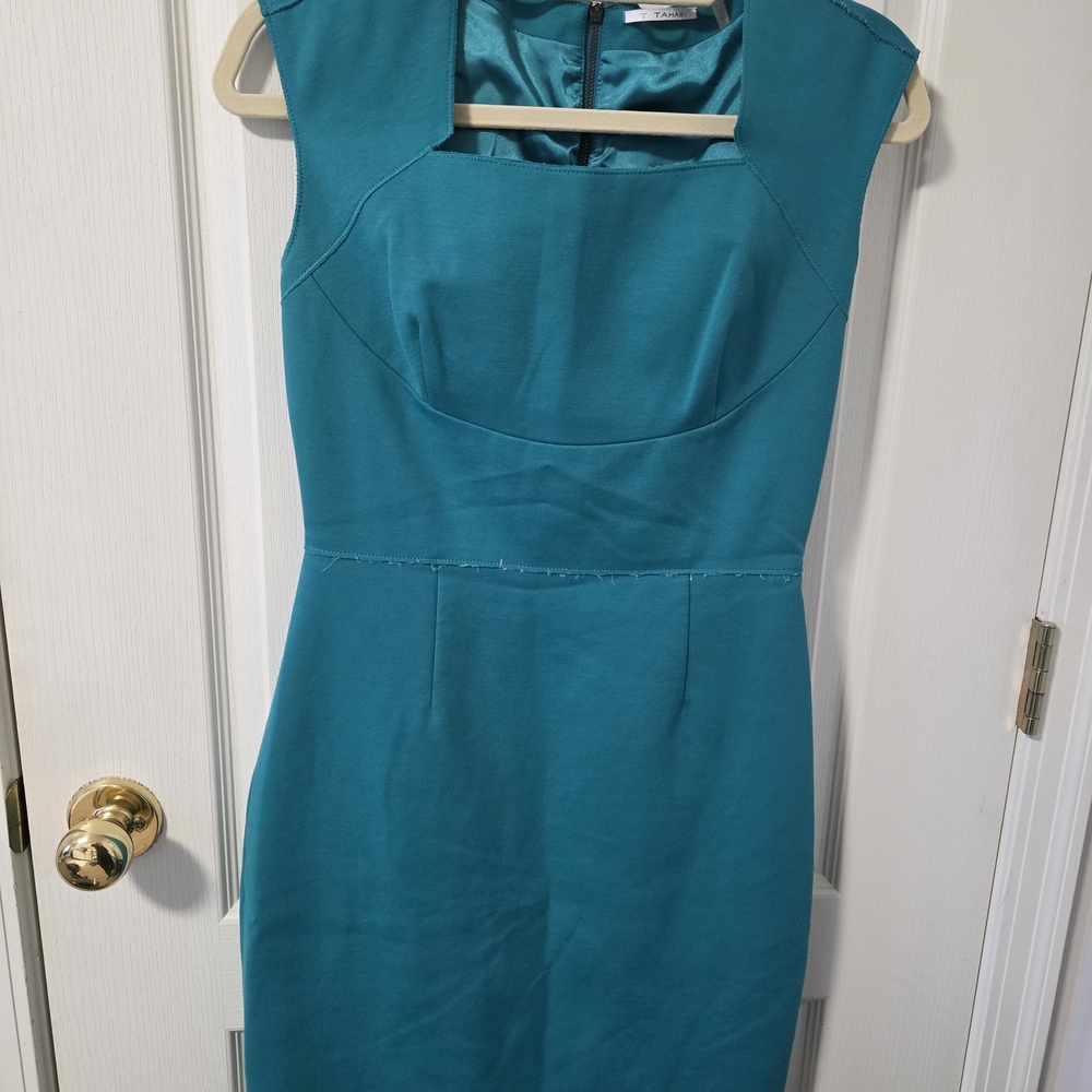 T Tahari Turquoise Midi Dress